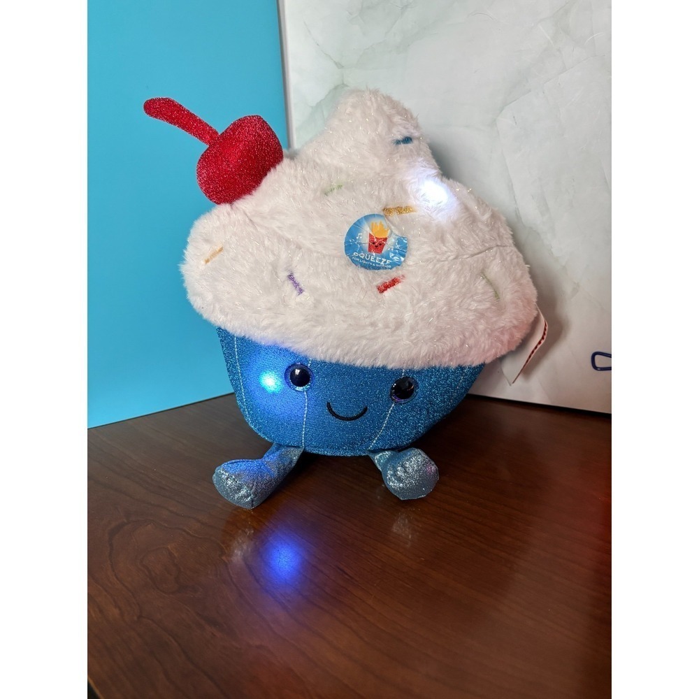 FAO Schwarz Glow Brights Cupcake Plush 10 Inch Light Up Musical Snack Squad